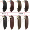 Konkubin syntetiskt hår båge peruk långt rakt hår naturliga svarta kvinnor mode peruk halvtäck värmeständig wig240115