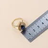 Goldfarbenes afrikanisches Schmuckset mit blauem Stein, Wassertropfen, Damen-Armband, Damen-Accessoires, Halskette und Ohrringe 240115