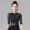 Scene Wear Body Latin Dance Practice Passar Social Modern National Standard Top Mesh Ballroom Accessories