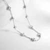 Collana con diamanti a bolle rotonde con certificato Girocollo in argento sterling 925 placcato in oro per gioielli da donna240115