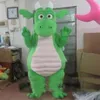 2019 Högkvalitativ grön dinosaurie Mascot Costume Fancy Party Dress Halloween Carnival Costumes Adult Size260K