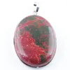 Anhänger Halsketten Wojiaer Natural Onyx Ruby Jasper Tigers Eye Edelsteinperle Oval Silber Plattier Heilung Reiki Chakra Schmuck Bn357