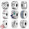 925 Charms en argent sterling coeurs roses étincelants papillons scintillants couronne clip perles originales bracelet bijoux faisant bricolage cadeau Ddnnm