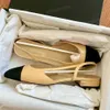 Chan c designers klänning skor slingbacks sandal balett lägenheter skor espadrilles ballerinas sandaler damer fest bröllop kvinnor chunky höga klackar toffel hgewer