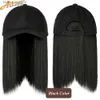 Parrucche sintetiche Allaosify Cap Hat Capelli lunghi ricci acqua ondulati per le donne Beige con parrucca femminile estiva Q240115