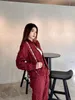 Dames tweedelige broek Designerlk Mode Sexy bedrukt met lange mouwen Set Rood Groen Dubbelzijdig capuchonjack Dubbelzijdig joggingbroek Pak Dameskleding Luxe 8W