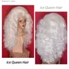 Синтетические парики ICE QUEEN WIG Парик на шнуровке/двойной парик Drag Queen/костюмированный парик/белый платиновый парик/синтетические волосы Блондинка трансвестит парики Q240115