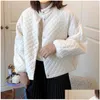 Womens Jackets For Women Light Thin Coats 2024 Spring Korean Loose Casual Bat Sleeve Jacket Vintage Quilted Short Tops Coat Drop Deliv Otqte