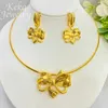 Elegante set di gioielli placcati oro 18 carati per le donne Papillon design orecchino pendente collana girocollo Dubai gioielli regalo 240115