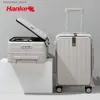 Suitcases Hanke Innovative Design 20 Carry On Suitcase 24 Travel Luggage Aesthetic Narrow Aluminum Frame PC Hardside Spinner W Q240115