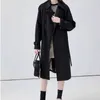Kobiety kurtki długie Rówek Kobieta stały kolorowy płaszcz Klasyczny Lapel z długim rękawem wiatrak z paskiem Sprin Autumn Casual Streetwear 240115