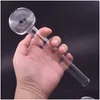 Rökrör nyaste design pyrex oljebrännare glasrör med od 50mm skål 8inch lenght clear sked nageladapter för dab rigg bong drop otniu