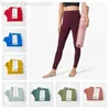 Yogakläder ll High midjebyxor Kvinnor Push-Up Fitness Leggings Soft Elastic Hip Lift T-Shaped Sports Running Training Lady 22 Colors Obv6