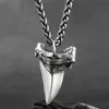 Shark tooth Silver necklace for men silver pendant Jewelry hippop street culture mygrillz LJ2010162532