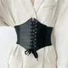 Bälten kvinnor kropp shaper läder bälte kreativa kläder krympbara klädtillbehör