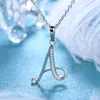 IOGOU D VVS1 Naamketting A-Z 26 Letter Initial Hanger Echt Zilver 925 voor Vrouwen Meisjes Valentijnsdag Cadeau Sieraden 240115