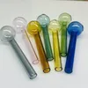 Qbsomk 10cm narguilé colorido pirex vidro queimador de óleo tubo de vidro cachimbos tabaco erva rig dab unhas