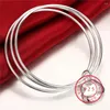 Bangle 925 sterling zilver drie cirkel hartvormige armband dames klassieke mode-sieraden geschikt voor huwelijks- en verlovingsgeschenken