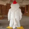 2018 Professional Make Adult Size White Chicken Mascot Costume Whole Cock Mascot287e