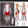 Disfraz de Sword Art Online Asuna para mujer, disfraz de Halloween, vestido 247M