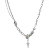 Pendant Necklaces Titanium Steel Cross Necklace Not Susceptible To Allergies Black Jewelry Sweater Chain Party