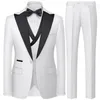 Ternos masculinos moda masculina magro 3 peça jaqueta colete calças elegante negócios cavalheiro high-end casual formal casamento smoking traje homme
