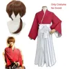 Himura Kenshin Cosplay Costume Rurouni Kenshin Cosplay Perruque Hommes et Femmes En Costumes Kendo Halloween Kimono Ensemble Complet Y0903265K