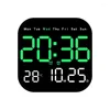 Wall Clocks Led Clock Digital Large Screen Time Temperature Date Week Display Electronic Remote Control Alarms