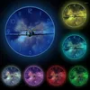 Wall Clocks Military Jet Fighter Modern Clock Airplane Flying Above The Clouds Art Aviation Decorative Aircraft Silent Watch