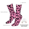 Chaussettes pour hommes Rose Léopard Animal Imprimé Hommes Femmes Polyester Mode Fou Printemps Été Automne Hiver Cadeaux