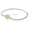 Cadena Original Pave Heart Con Cierre Circular De Cristal Brazalete De Cadena De Serpiente Pulsera Fit Europa Brazalete 925 Joyería De Plata Esterlina YQ240115