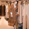 Designer Maxmaras Teddy Bear Coat Womens Cashmere Coats Wool Winter Celebrity Liu Taos Mid Length for Lamb Hair Thickened Warm Woolen Wit