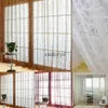 Cortina janela voile tule cortinas puras para quarto sala de estar varanda cozinha estampado tulipa padrão sol-sombreamento cortinavaiduryd