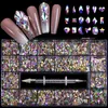 Crystal AB 3D Flatback Glass Nail Art s Fancy Shaped Crystals Stones for DIY Nails Decorations 240113