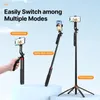 Tripodlar Ulanzi MA09 1.8m Selfie Stick Tripod İPhone 11 12 13 14 15 PRO MAX Telefon Panoramik Top Kafa Tutucu ile Uzaktan Kumanda