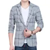 Пиджаки оптом, модный мужской пиджак с решеткой, мужские повседневные костюмы, приталенный пиджак, костюм homme, 3 цвета M5XL JPYG111