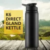 Portable Stainless Steel Bicycle Water Bottle Straight Drinking Outdoors Sports Travel Kettle Metal 240115