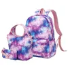 Школьные сумки 3 в 1, детский рюкзак для девочек, сумка с бабочкой и небом для подростков, холстина большей вместимости, для путешествий с ланч-боксом, пенал