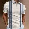 Fashion Polo Shirt For Men 3d Stripe TShirt Tops Summer Short Sleeve High Quality Shirts Black Tees Casual Male Clothes XL 240115