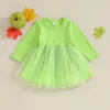 Girl Dresses Toddler Baby Long Sleeved A-line Dress Halloween Witch Solid Tulle Mesh Infant Princess Boutique Clothing