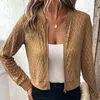 Vestes Femmes 2024 Automne Mode Sexy Dentelle Transparente Couleur Solide Couleur À Manches Longues Veste À Fermeture À Glissière Casual Rétro Baseball Collier Bomber