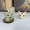 Strumenti artigianali Tre occhi Testa di gatto Candela Stampo in silicone 3D Gatto Candela profumata Sapone Ornamenti in gesso Creazione di stampi Candela per feste Stampo regalo YQ240115