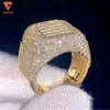 Anpassad design Vintage Gold Sier Pass The Diamond Test Moissanite Rings Men's and Women's High Quality Fashion Charm Ring