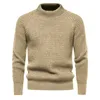 Outono e inverno camisola sólida jacquard casual quente pulôver suéteres roupas masculinas 240115