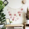 Tapiz de macramé de hoja tejida a mano de estilo nórdico, Clip bohemio, Po, colgante de pared, decoración de pared de fondo para habitación de niños y dormitorio en casa de familia 240115