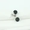 Stud Earrings Fashion 925 Sterling Silver Rhinestone Crystal For Women Simple Round Earstuds Student Banquet Stage Jewelry Gift