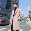 Trench Coats For Men Winter Wool Blends Overcoats Business Casual Long Jackets High Quality Slim Fit 240113