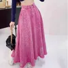 Spódnice Korejepo Peach Pink Dżins Spódnica nosząca atmosfera