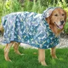Hundkläder med drag Ring Pet Raincape vattentät regntät Hållbar tecknad tryckvalp Huven Rain Jacket
