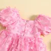 Robes en maille à fleurs pour filles, vêtements Tutu de fête d'anniversaire pour bébés, vêtements de baptême, Costume de plage trapèze pour mariage pour nourrissons